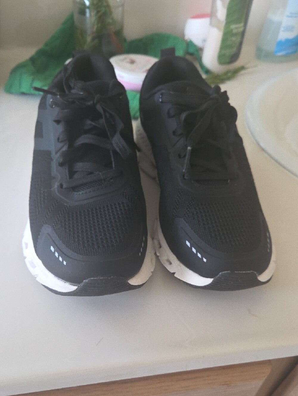 Avia Black Athletic Running Shoes with White Soles